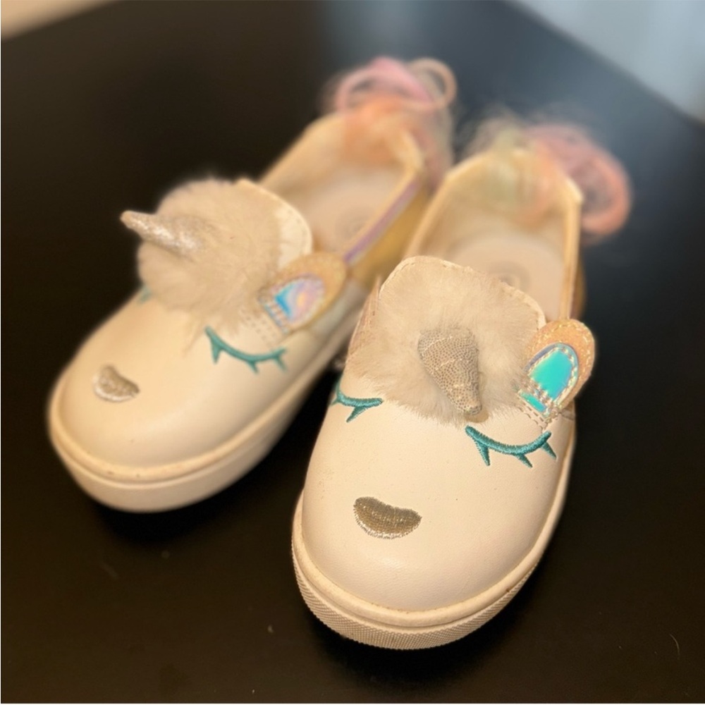 Unicorn Kids Shoes - White and Silver